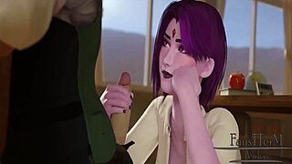 סצינה#6 לסרטון: Raven in some rather risqué animated action after...