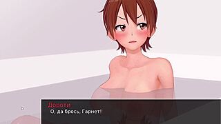 장면#2 동영상을 위해: 3D animated FFM threesome with big nipples and cum...