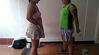 Сцена#4 для видео: Private lessons with a seductive gym instructor: A...