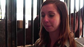 Scen#3 för video: Dani Daniels and Ally Evans in hot horse stable sc...