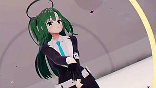 장면#3 동영상을 위해: Watch Yuuka's seductive 3D performance in green ha...