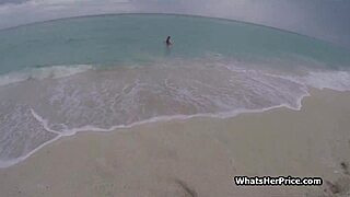 ฉาก#1 สำหรับวิดีโอ: POV view of a public beach restroom encounter with...