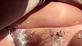 Pemandangan#3 untuk video: Intimate view of a dripping wet vagina reaching a ...