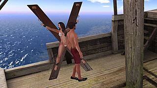 Σκηνή#1 για βίντεο: Jess at Surrender Cove in Second Life BDSM scene